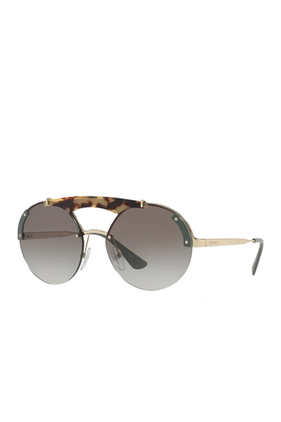 Shop Prada 37mm Round Sunglasses In Pale Gold
