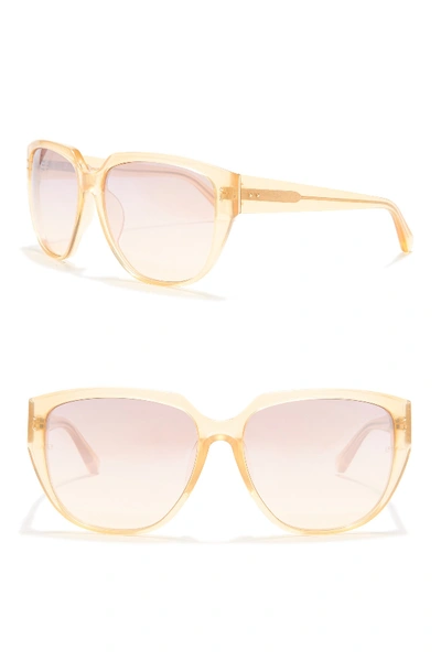 Shop Linda Farrow 60mm Rounded Square Sunglasses In Apricot Apricot
