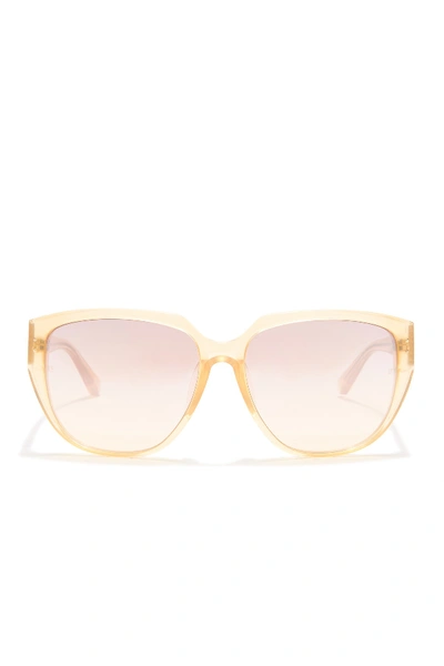 Shop Linda Farrow 60mm Rounded Square Sunglasses In Apricot Apricot