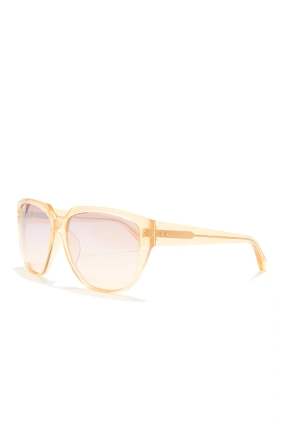 Shop Linda Farrow 60mm Rounded Square Sunglasses In Apricot Apricot