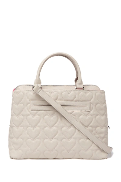 Shop Betsey Johnson Quilted Bow Satchel In Putty