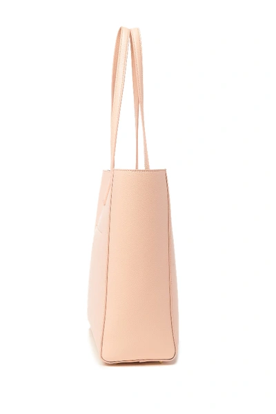 Shop Versace Saffiano Leather Tote Bag In Blush