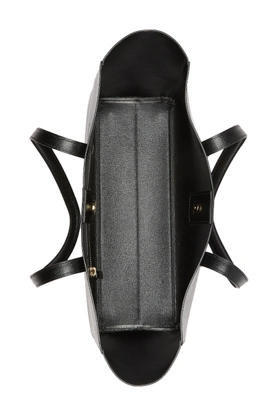 Shop Versace Saffiano Leather Tote Bag In Black