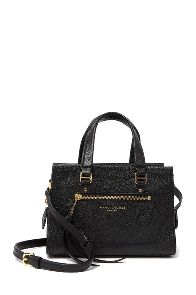 Shop Marc Jacobs Mini Cruiser Pebbled Leather Crossbody Satchel In Black