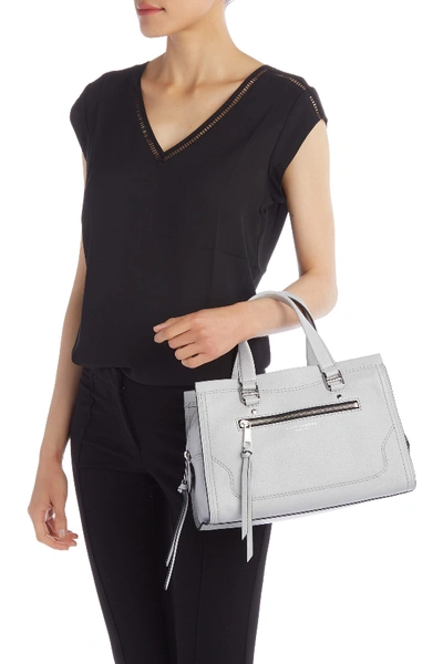 Shop Marc Jacobs Cruiser Leather Satchel In Light Grey