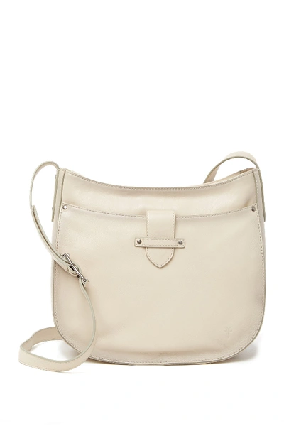 Shop Frye Olivia Large Leather Crossbody Bag In Off White