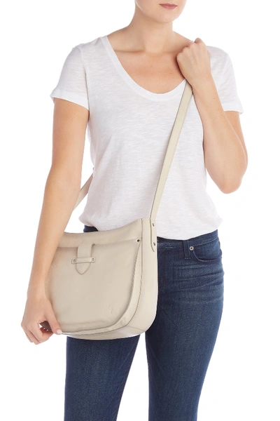 Shop Frye Olivia Large Leather Crossbody Bag In Off White