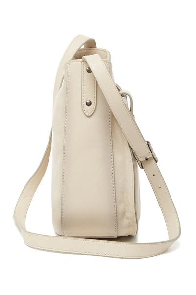 Shop Frye Olivia Large Leather Crossbody Bag In Off White