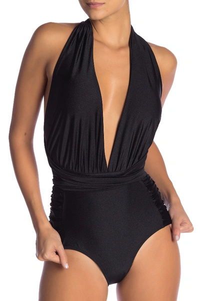 Shop Nicole Miller Convertible One-piece Swimsuit In Black