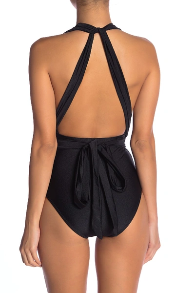 Shop Nicole Miller Convertible One-piece Swimsuit In Black