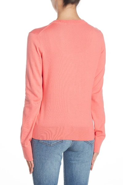Shop J Crew Front Button Knit Cardigan In Coral Rose