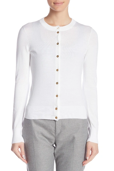 Shop J. Crew Front Button Knit Cardigan In White