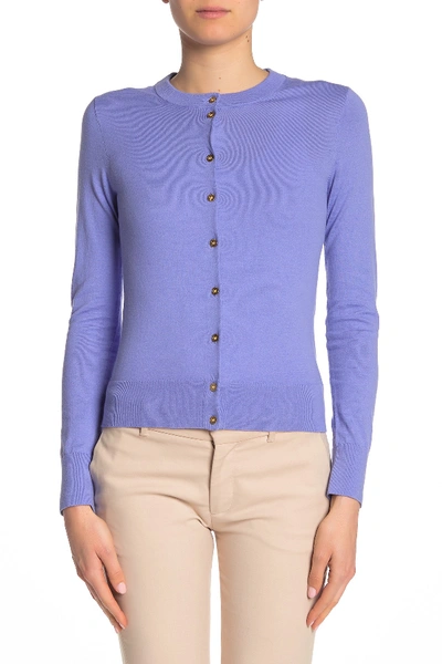 Shop J Crew Front Button Knit Cardigan In Fresh Orchid