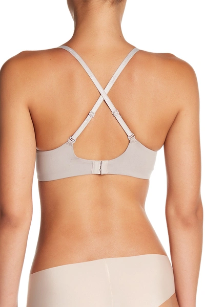Shop Calvin Klein Convertible Strap Lightly Lined Demi Bra In 9of Ostrich Fea
