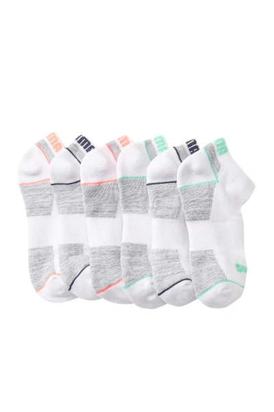 Shop Puma Cushioned Low Cut Socks In White/pink