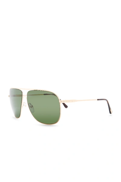 Shop Tom Ford Dominic 60mm Aviator Sunglasses In Srgld-grn