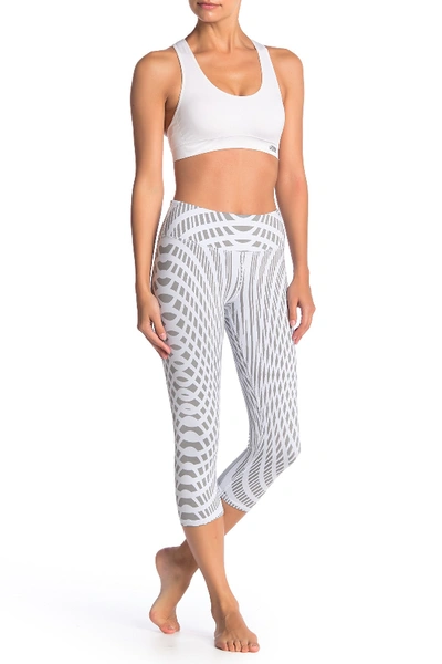 Shop Alo Yoga Airbrushed Performance Capris In White Arches
