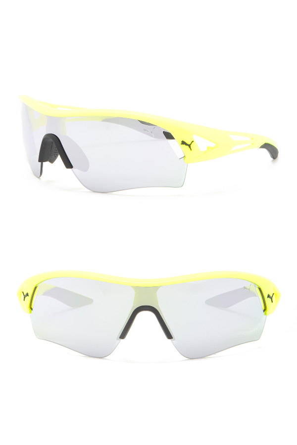 Puma Exolite 3d 99mm Wrap Sunglasses In 