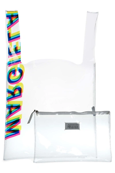 Shop Maison Margiela Logo Pvc Shopper Bag In Multicolou