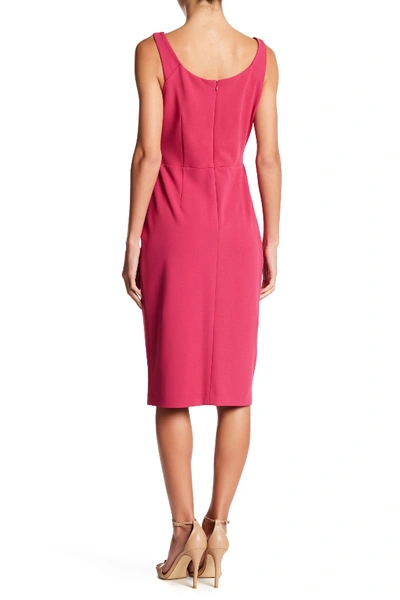 Shop Betsey Johnson Scoop Neck Sleeveless Crepe Midi Dress In Pink