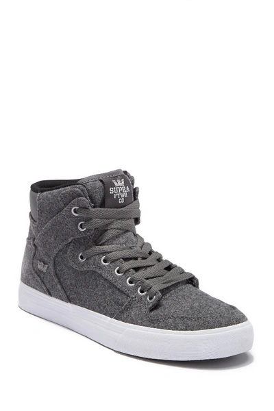 Shop Supra Vaider High-top Sneaker In Charcoal Wool/white