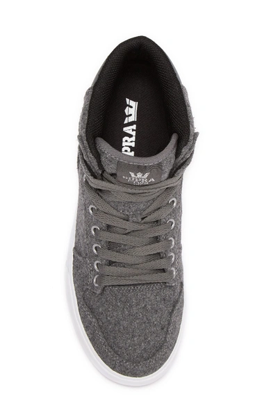 Shop Supra Vaider High-top Sneaker In Charcoal Wool/white