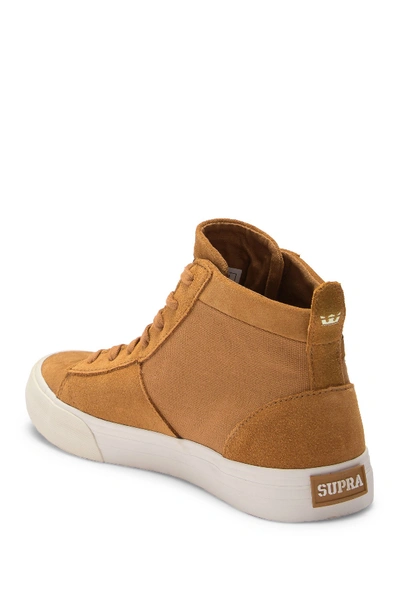Shop Supra Stacks Mid Suede Canvas High-top Sneaker In Tan-bone