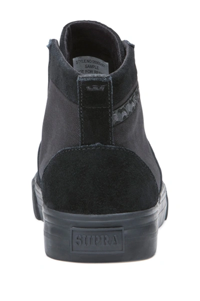 Shop Supra Stacks Mid Suede Canvas High-top Sneaker In Black-black