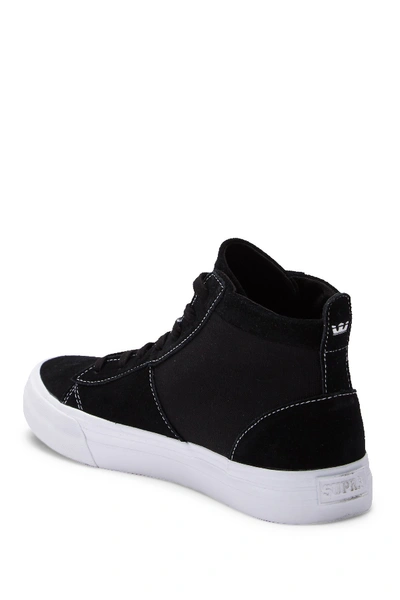 Shop Supra Stacks Mid Suede Canvas High-top Sneaker In Black/black-white
