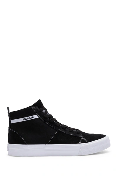 Shop Supra Stacks Mid Suede Canvas High-top Sneaker In Black/black-white