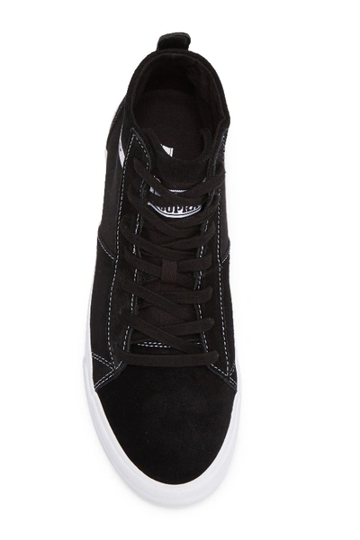 Shop Supra Stacks Mid Suede Canvas High-top Sneaker In Black/black-white