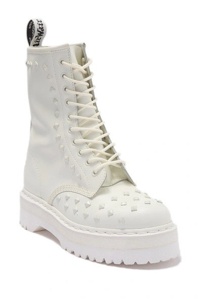 Dr. Martens 1490 Studded Leather Boot In White | ModeSens