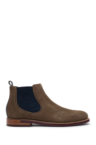 Shop Ted Baker Secaint Suede Chelsea Boot In Grey