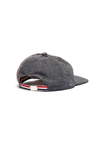 Shop Thom Browne Stripe Wool-mohair Baseball Cap
