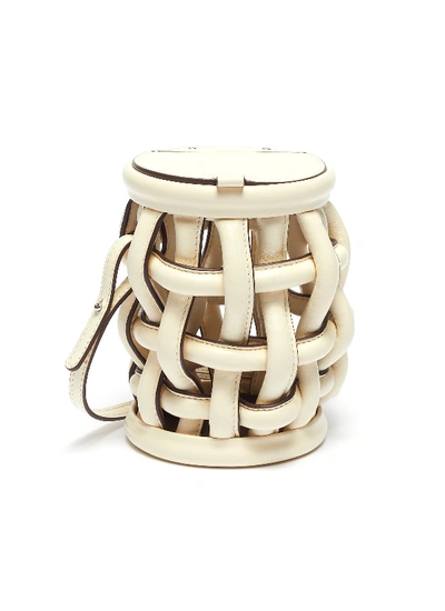 Shop Danse Lente 'coco' Caged Leather Cylindrical Bucket Bag