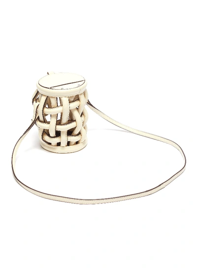 Shop Danse Lente 'coco' Caged Leather Cylindrical Bucket Bag