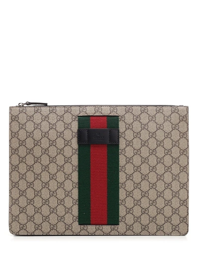 Shop Gucci Gg Supreme Clutch Bag In Multi