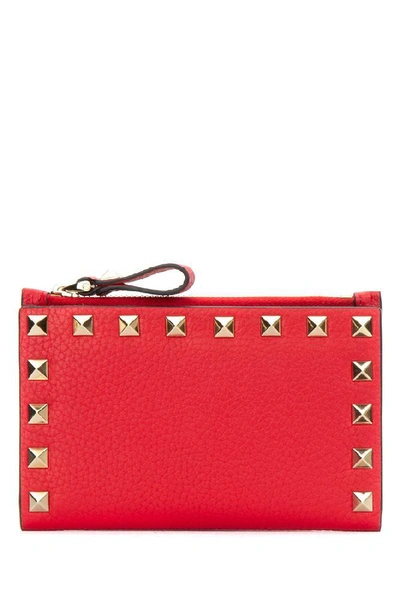 Shop Valentino Garavani Rockstud Coin Purse In Red