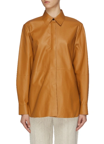 Shop Theory 'menswear' Oversized Nappa Leather Shirt
