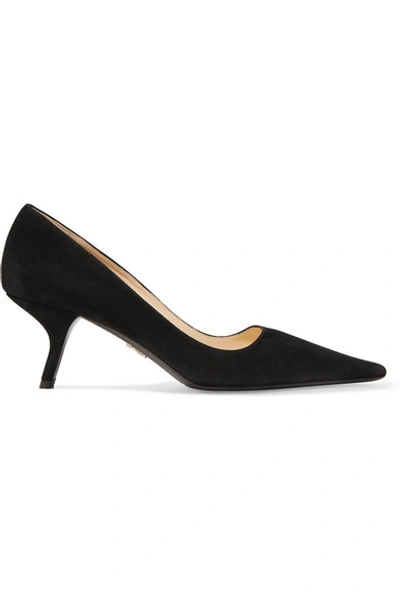 Shop Prada 65 Suede Pumps In Black