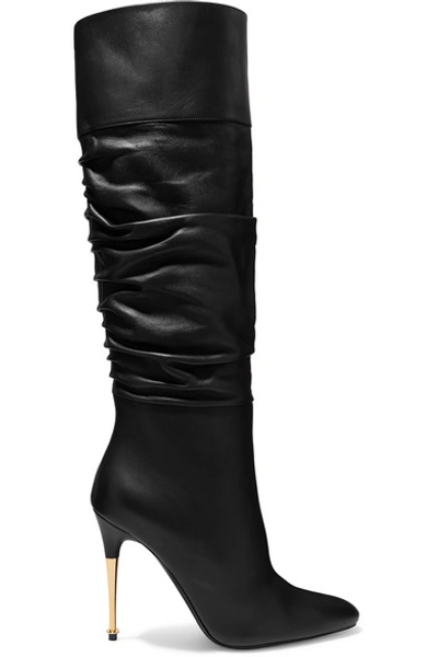 Shop Tom Ford Leather Over-the-knee Boots In Black