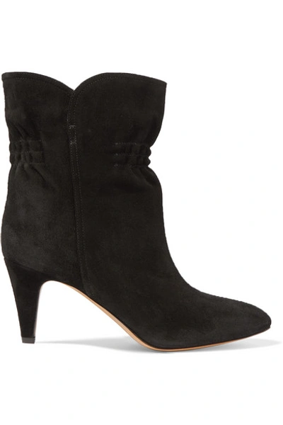 Shop Isabel Marant Dedie Suede Ankle Boots In Black