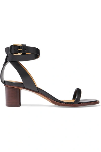 Shop Isabel Marant Jadler Leather Sandals In Black