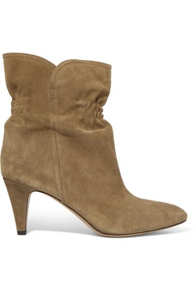 Shop Isabel Marant Dedie Suede Ankle Boots In Taupe