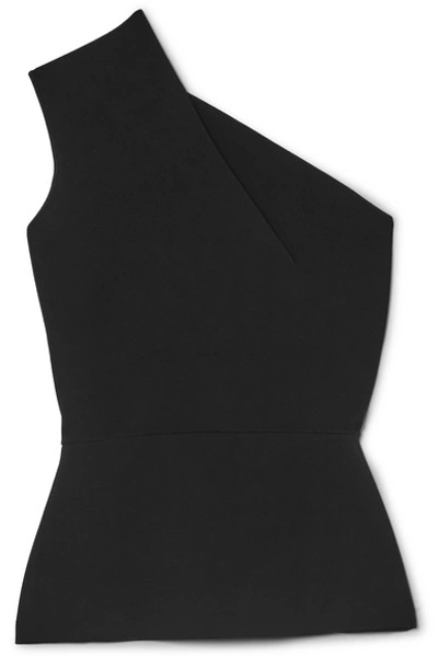 Shop Roland Mouret One-shoulder Crepe Top In Black