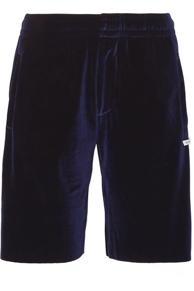 Shop Blouse Juju Stretch-velour Shorts In Navy