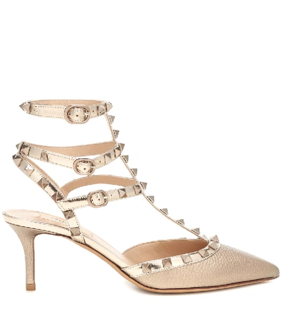 Valentino Rockstud Ankle Strap T. 65 In Gold