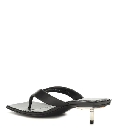 Shop Balenciaga Metal 40 Leather Sandals In Black