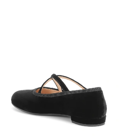 Shop Miu Miu Velvet Ballet Flats In Black