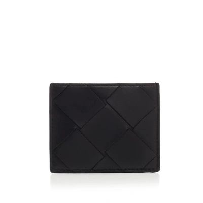 Shop Bottega Veneta Woven Cardholder In Black